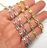 3m 5mm Stainless Steel Coffee Beans Link Chain for DIY Necklace