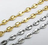 3m 5mm Stainless Steel Coffee Beans Link Chain for DIY Necklace