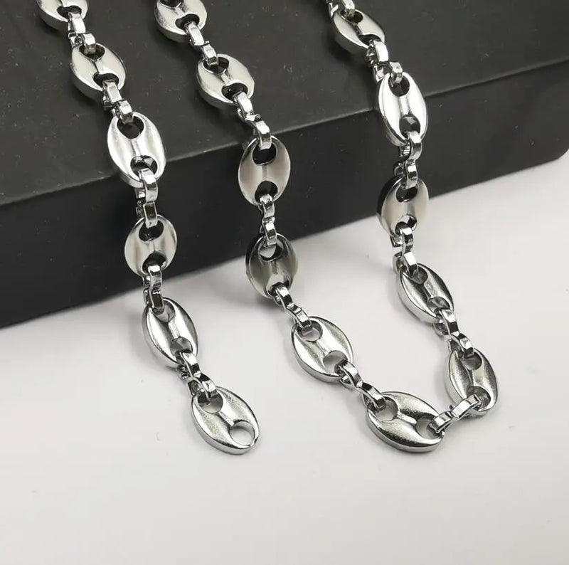 3m 5mm Stainless Steel Coffee Beans Link Chain for DIY Necklace