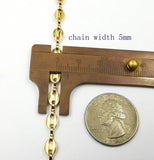 3m 5mm Stainless Steel Coffee Beans Link Chain for DIY Necklace
