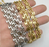 3m 5mm Stainless Steel Coffee Beans Link Chain for DIY Necklace