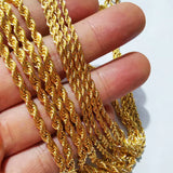 3m Golden Stainless Steel 4mm Singapore Twisted Chain DIY Jewelry Findings