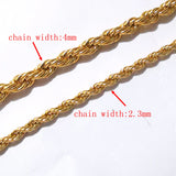 3m Golden Stainless Steel 4mm Singapore Twisted Chain DIY Jewelry Findings