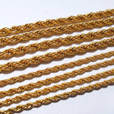 3m Golden Stainless Steel 4mm Singapore Twisted Chain DIY Jewelry Findings