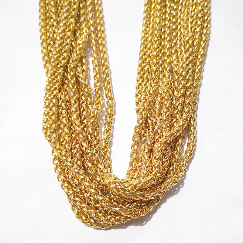 3M Golden Steel Braided Chain Link Jewelry Making Findings DIY