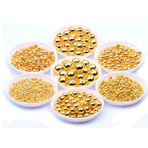 Gold/Silver Plated Straight Hole Round Pearl for Jewelry Making