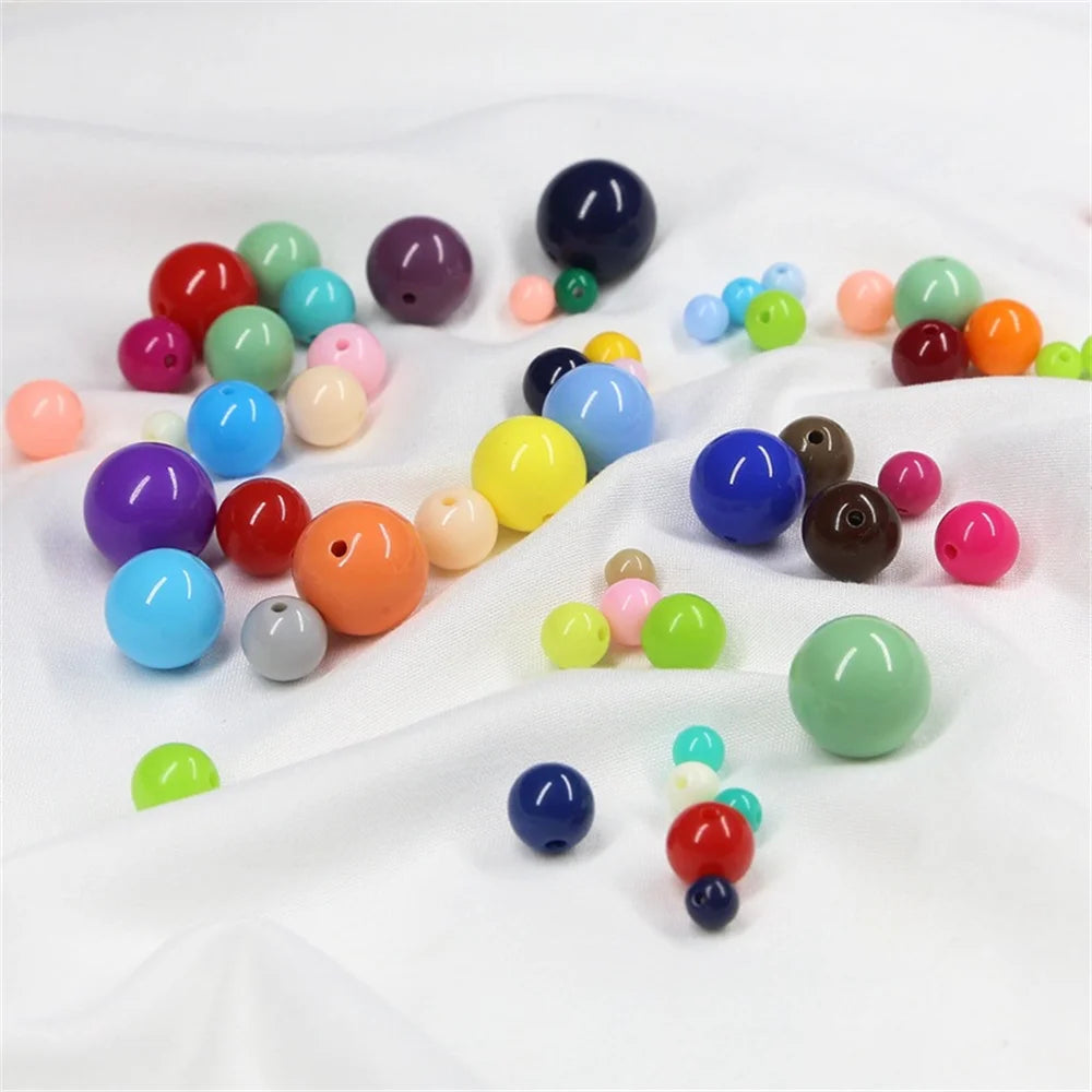 3mm-12mm Mix Candy Acrylic Round Beads for Jewelry Making