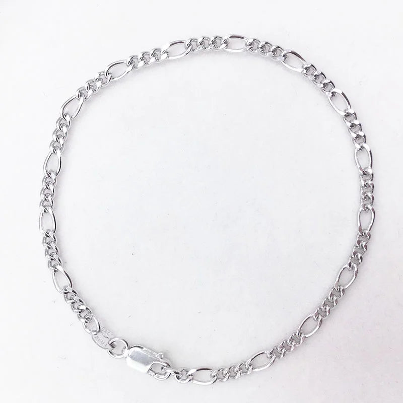925 Silver Chain Bracelet for Women Men