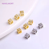 18K Plated Brass Cube Beads 3mm Square Spacer Jewelry Findings