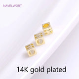 18K Plated Brass Cube Beads 3mm Square Spacer Jewelry Findings