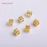 18K Plated Brass Cube Beads 3mm Square Spacer Jewelry Findings