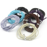 2M Braided Leather Cord Necklace Bracelet Jewelry Making 3mm-6mm