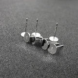 Stainless Steel Flat Pad Ear Post Earring Pin Base Studs Findings