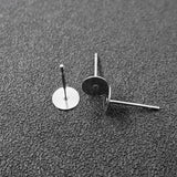 Stainless Steel Flat Pad Ear Post Earring Pin Base Studs Findings