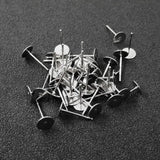Stainless Steel Flat Pad Ear Post Earring Pin Base Studs Findings