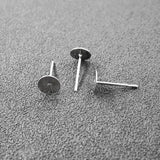 Stainless Steel Flat Pad Ear Post Earring Pin Base Studs Findings