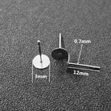 Stainless Steel Flat Pad Ear Post Earring Pin Base Studs Findings