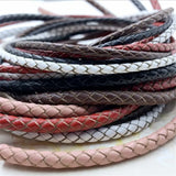 3mm-6mm Round Braided Cow Leather Cord Rope DIY Jewelry Making Materials
