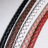 3mm-6mm Round Braided Cow Leather Cord Rope DIY Jewelry Making Materials