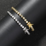 Bling Bling Brass Bracelet Tennis Chain Mirco Pave Zircon Jewelry for Men