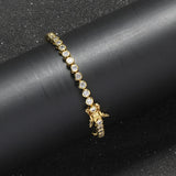 Bling Bling Brass Bracelet Tennis Chain Mirco Pave Zircon Jewelry for Men