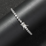 Bling Bling Brass Bracelet Tennis Chain Mirco Pave Zircon Jewelry for Men