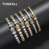 Bling Bling Brass Bracelet Tennis Chain Mirco Pave Zircon Jewelry for Men