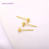 Brass Ball Head Stud Earring 18K Plating for DIY Jewelry Making