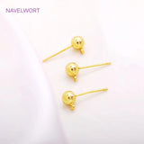 Brass Ball Head Stud Earring 18K Plating for DIY Jewelry Making