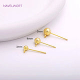 Brass Ball Head Stud Earring 18K Plating for DIY Jewelry Making