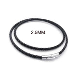 Leather Choker Necklace Cord Stainless Steel Bayonet Clasp