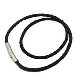 Leather Choker Necklace Cord Stainless Steel Bayonet Clasp