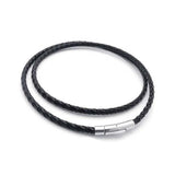 Leather Choker Necklace Cord Stainless Steel Bayonet Clasp