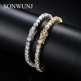 High Quality Brass CZ Tennis Bracelet 1 Row Hip hop Jewelry