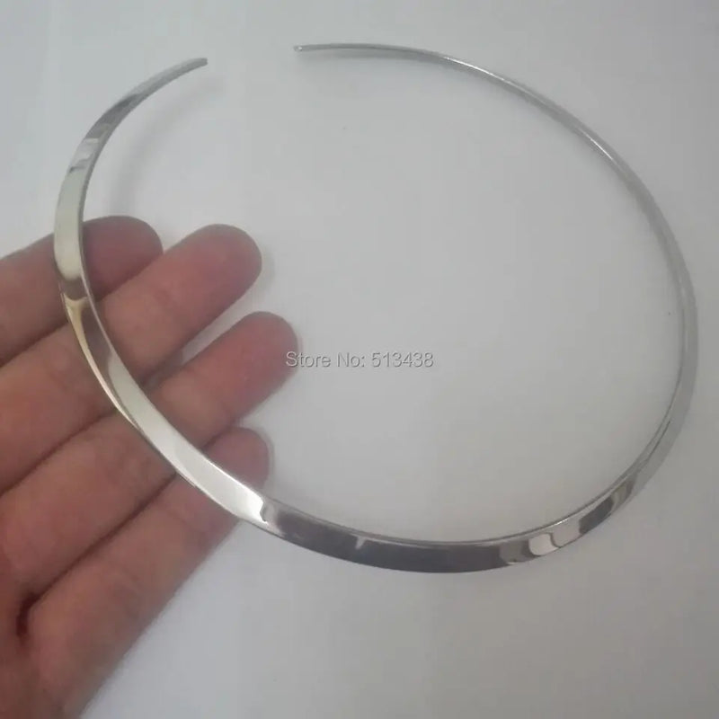 Stainless Steel Choker Collar Open Cuff Necklace Chain