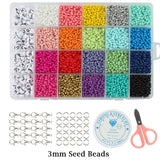 3mm/4mm Czech Glass Seed Beads Kit for Jewelry Making