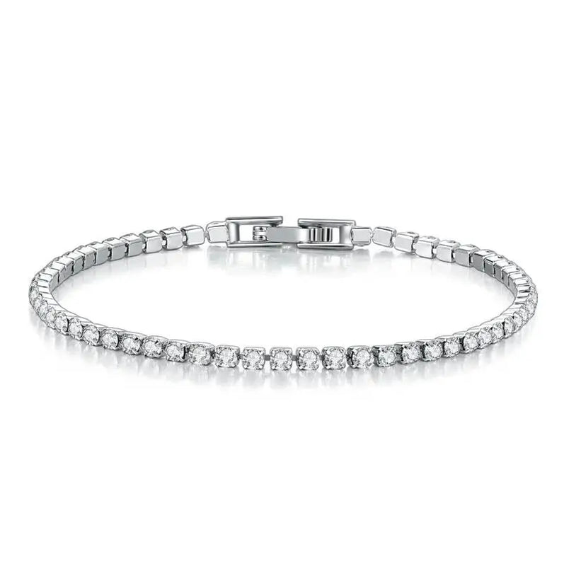 3mm 4mm D Moissanite Tennis Bracelet 925 Sterling Silver