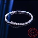 3mm 4mm Moissanite Tennis Bracelet Full Diamond 925 Silver Plated 18k