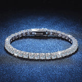 3mm 4mm Moissanite Tennis Bracelet 925 Sterling Silver Full Diamond Plated