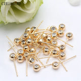Silicone Adjust Ear Pins 14K/18K Plated Brass Connectors