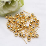 Silicone Adjust Ear Pins 14K/18K Plated Brass Connectors