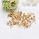 Silicone Adjust Ear Pins 14K/18K Plated Brass Connectors