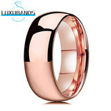 Tungsten Wedding Ring Rose-Gold-Color Bands High Comfort Fit