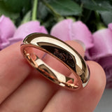 Tungsten Wedding Ring Rose-Gold-Color Bands High Comfort Fit