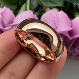 Tungsten Wedding Ring Rose-Gold-Color Bands High Comfort Fit