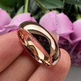Tungsten Wedding Ring Rose-Gold-Color Bands High Comfort Fit