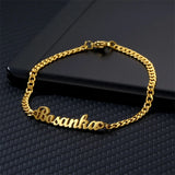 Personalized Stainless Steel Cuban Chain Name Bracelet for Women