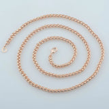 585 Rose Wheat Necklace 3mm 5mm Chains Classic Men Women