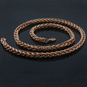 585 Rose Wheat Necklace 3mm 5mm Chains Classic Men Women