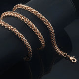 585 Rose Wheat Necklace 3mm 5mm Chains Classic Men Women